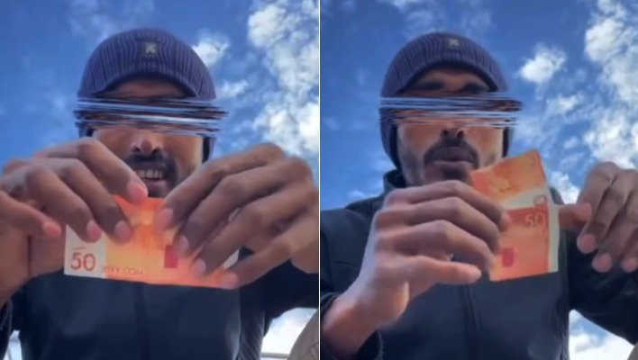 Иностранец демонстративно разорвал 50 сомов и снял это на видео. Его задержали и выяснили, что находится он в Кыргызстане незаконно. Его выдворят.